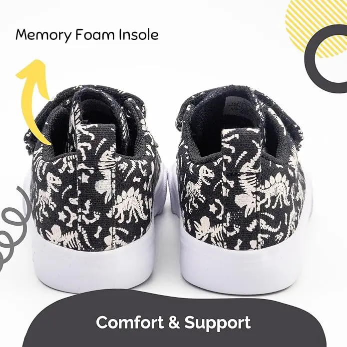 Hook and Loop Tennis Shoes, Dinosaur Print_waddlewonder_4.webp