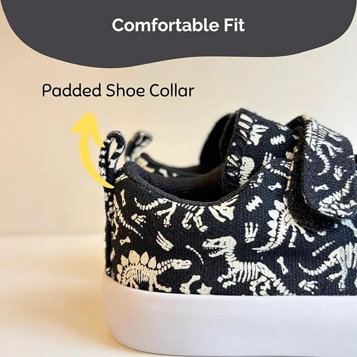 Hook and Loop Tennis Shoes, Dinosaur Print_waddlewonder_6.webp