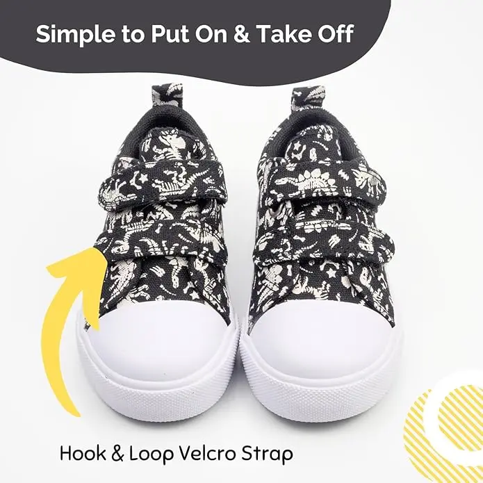 Hook and Loop Tennis Shoes, Dinosaur Print_waddlewonder_5.webp
